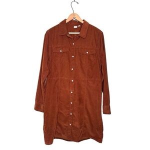 GAP Corduroy Mini Dress Snap Button Down Size Med